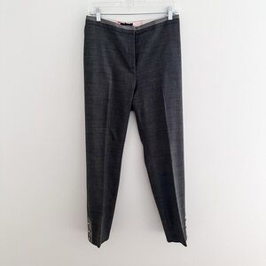 Ted Baker London Tailored Trousers Side Ankle Button Detail Gray Wool Blend